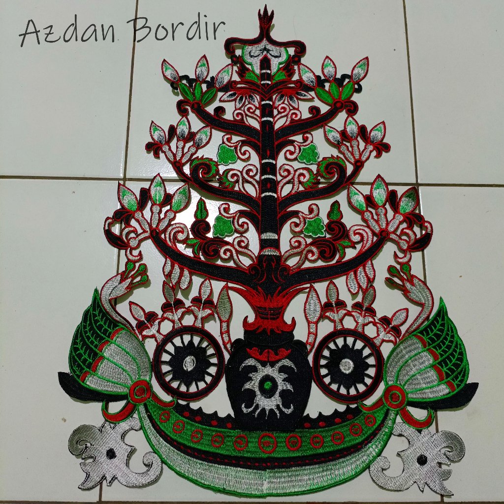 Renda Bordir Aplikasi Tempel Batang Garing Besar