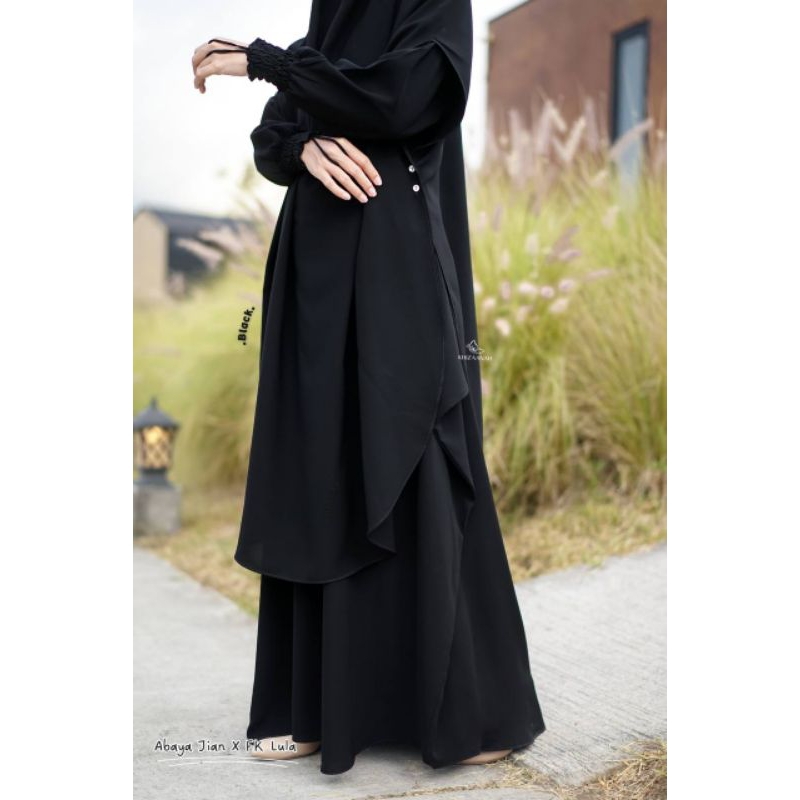 Fk Jumbo Jetblack/Fk jetblack/Fk Fortaleza/French Khimar Jumbo/Hijab syar'i/Khimar umroh Haji