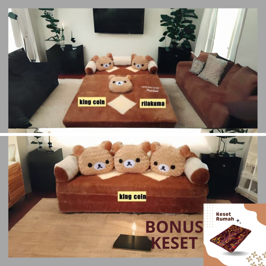 Sofa Bed Bulu Rasfur Kasur Lipat Minimalis Busa Yellow Premium Kursi Tamu Motif Karakter Sofa Bad