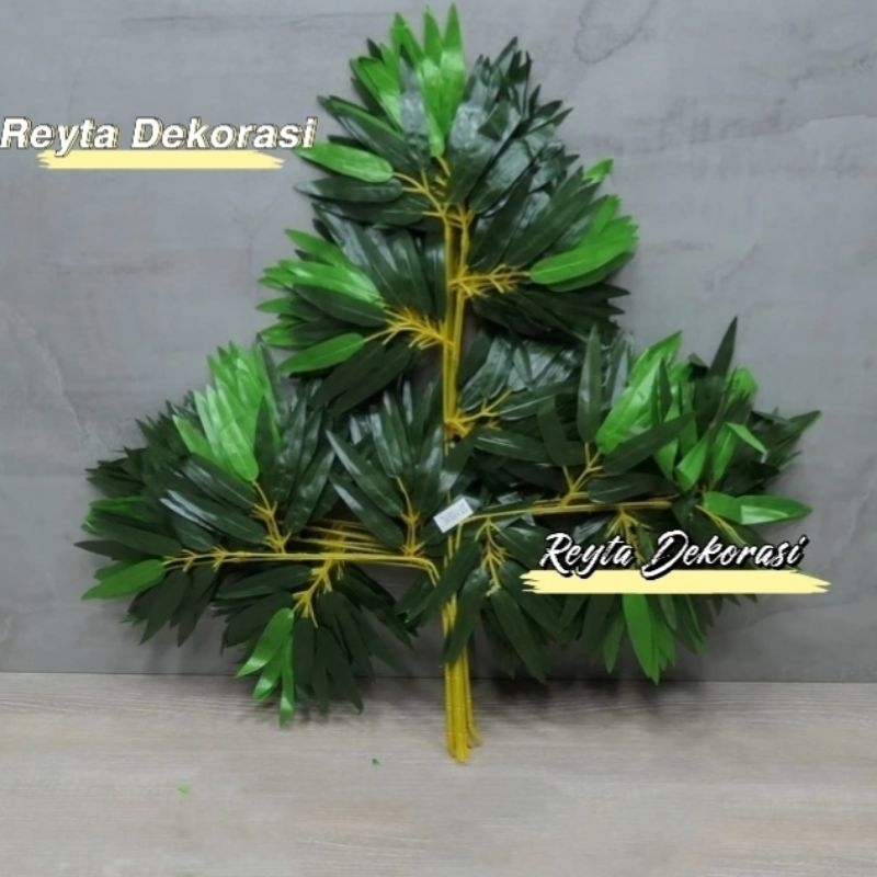 daun bambu kuning import grosir daun bambu artificial/bambu dekorasi/daun import/daun dekorasi/bunga