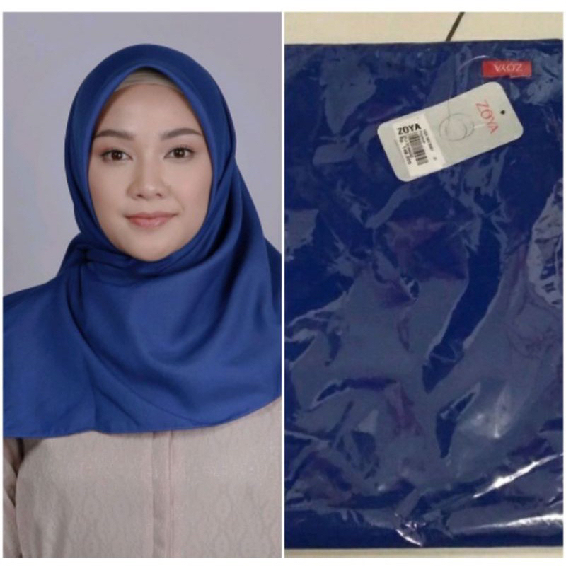 HIJAB ZOYA POLOS SEGI EMPAT HADA TADA BIRU MERAH ORANGE KUNING