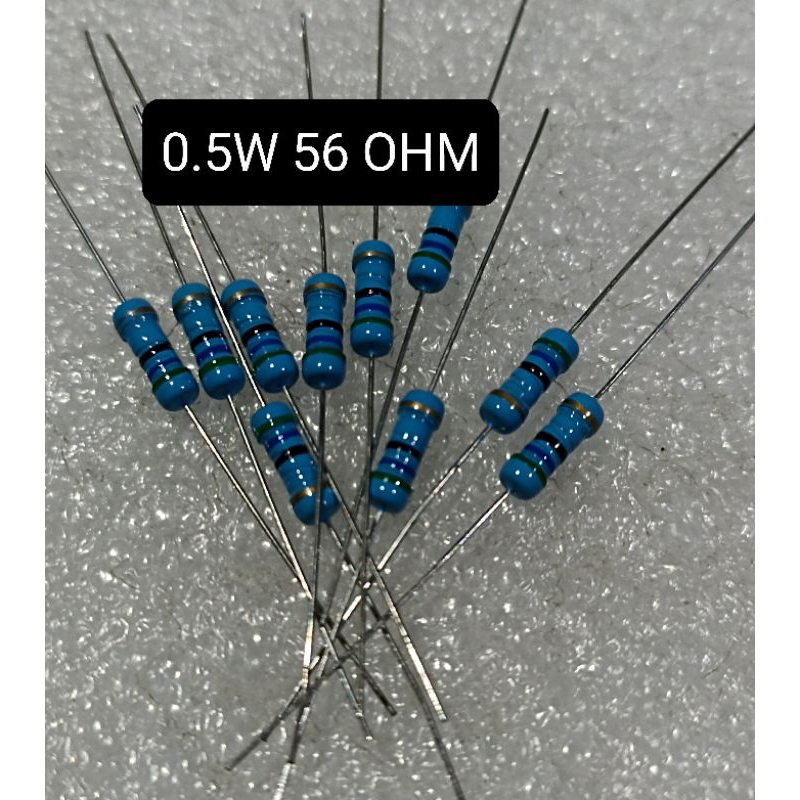 10BUAH RESISTOR 0.5W 56 OHM SETENGAH WATT 56 OHM 0.5 WATT 56 OHM 56OHM 5% 1/2watt 56 ohm