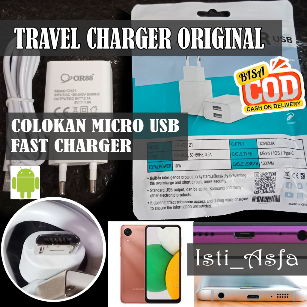 Fast Charger Gaming Micro USB Untuk HP ASUS ZENFONE Lama Jadul 1 2 3 SELFIE GO LIVE L1 L2 M1 M2 MAX 