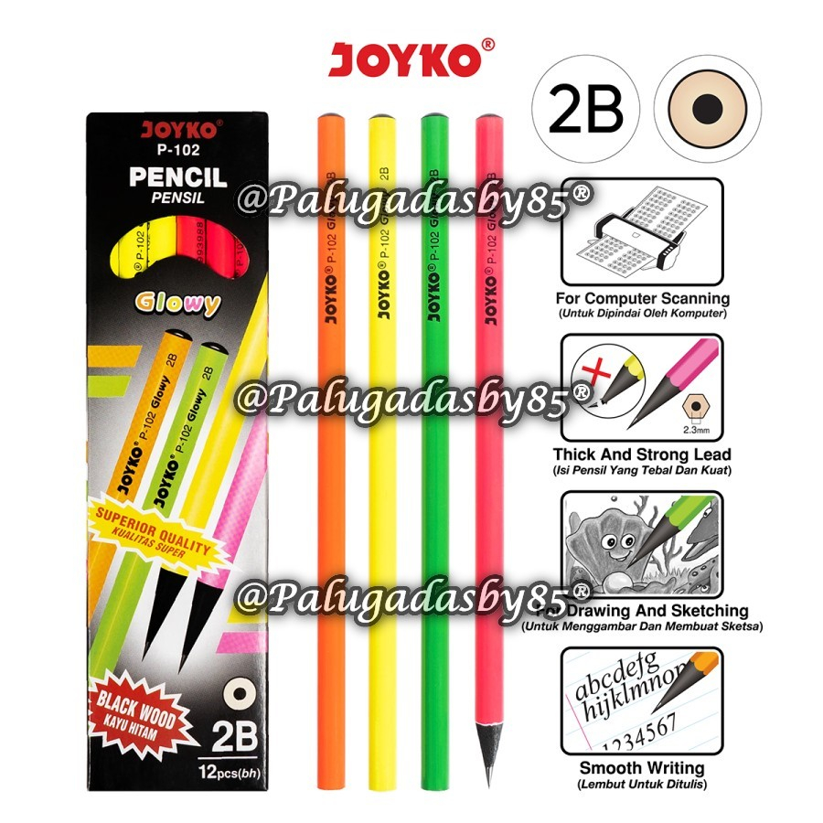 

(1 Biji) GROSIR Pensil JOYKO P-102 2B Glowy / Pencil Joyko P-102 2B Glowy / Pensil Joyko 2B P-102 / Joyko P102 / Joyko P 102