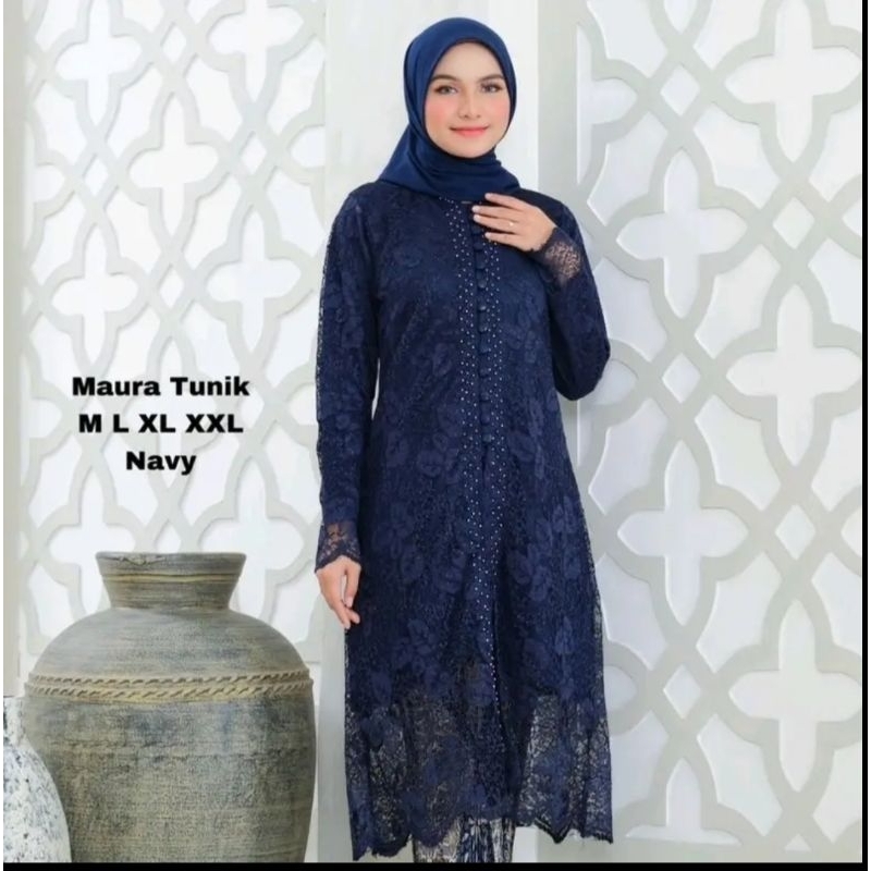 SET TUNIK BROKAT MAURA~KEBAYA BROKAT TERLARIS~SET BAJU BROKAT MELAYU