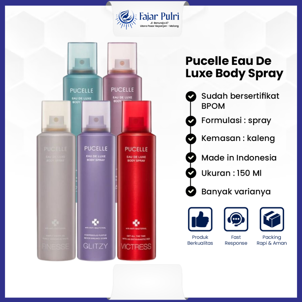 Parfum Pria Wanita Pucelle Eau De Luxe Cologne 100 Ml Body Spray Minyak Wangi Parfume Unisex Tahan L