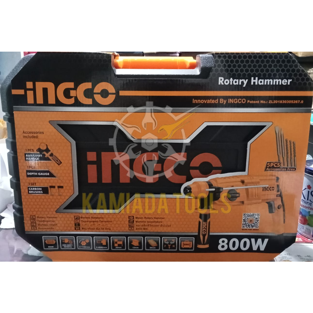 Rotary Hammer INGCO/Mesin Bor Hammer INGCO/Mesin Bor Beton 800 Watt