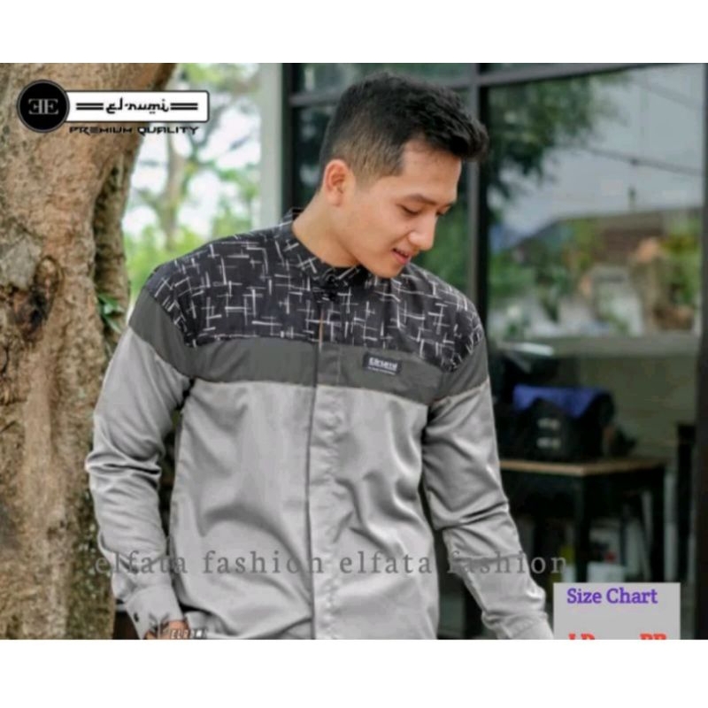 baju Koko pria El Rumi lengan panjang