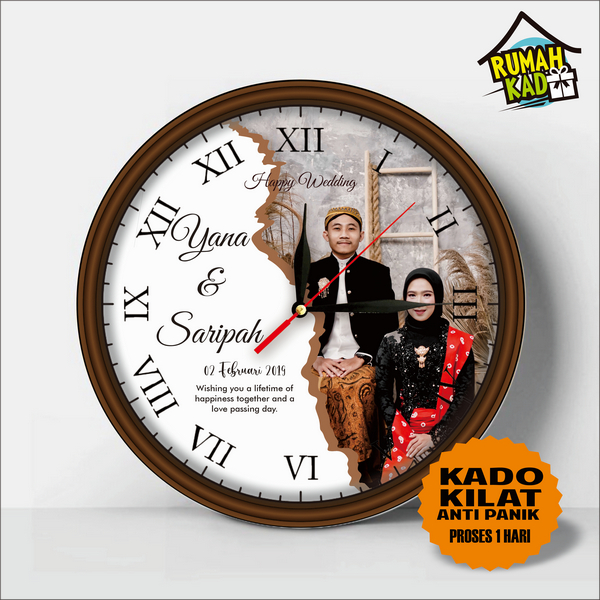 Kado Hadiah Pernikahan Jam Dinding Custom Murah, Kado Wedding, Kado Nikah, Hadiah Pernikahan Sahabat