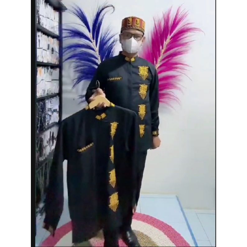 Baju koko bordir motif pintu Aceh original