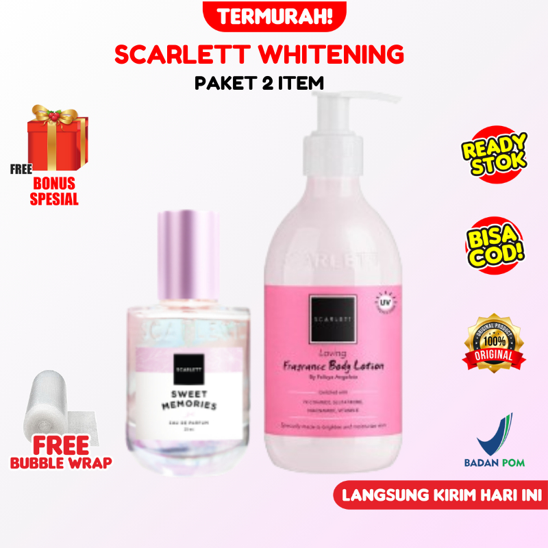Scarlett PAKET 2 Item PARFUM | Body Lotion | Sunscreen | Sabun Mandi Lulur Body Cream Body Serum