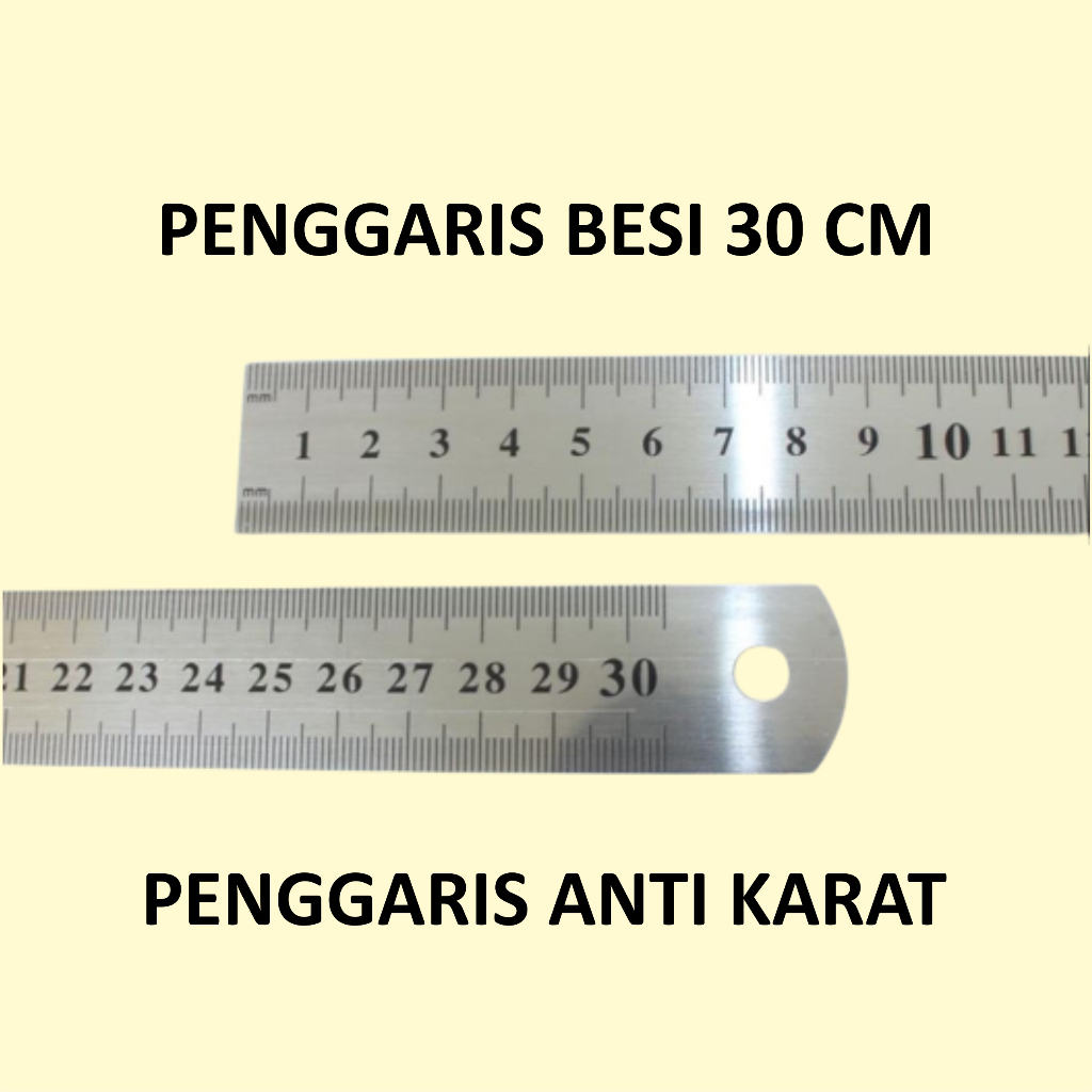 

Penggaris Besi 30 Cm Bahan Stainless Steel Anti Karat - PBZ