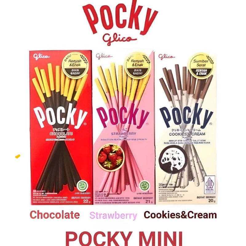 

[ ECER ] POCKY MINI ISI 22 gr / pack Rasa Strawberry / chocolate / cookies & cream