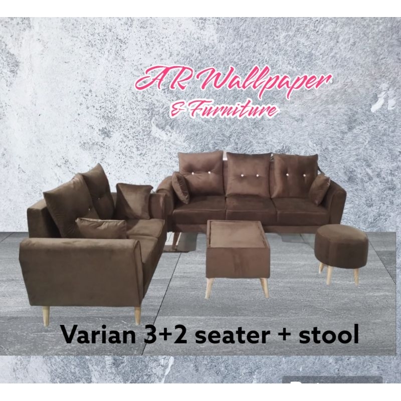 sofa retro minimalis  2seater + 2stool Bandung