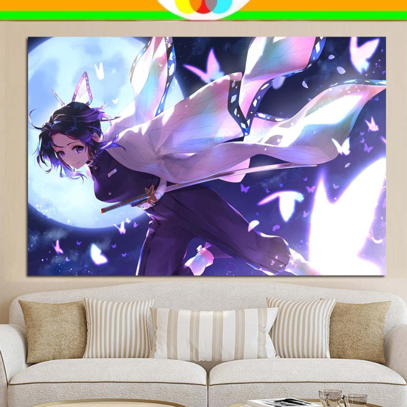 POSTER KAIN ANIME DEMON SLAYER HIASAN DINDING BACKGROUND BACK GROUND LATAR BELAKANG DEKORASI RUMAH T