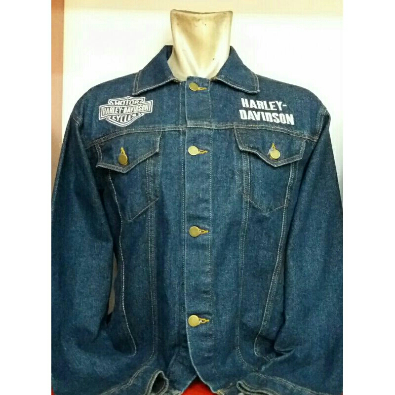Jaket Harley Davidson - Skull - Bar and Shield - Jeans - Denim Jacket