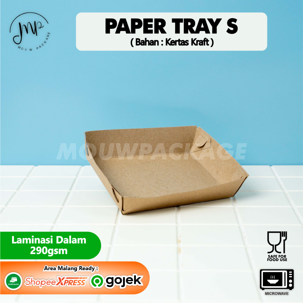 PAPER TRAY KOTAK / PAPER TRAY KRAFT / PIRINGAN KERTAS / PIRING DONAT SEKALI PAKAI
