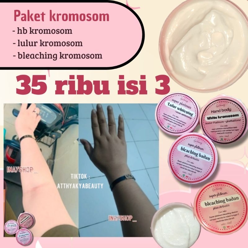 HANDBODY 1 PAKET ISI 3 PENCERAH KROMOSOM BOSTER - lulur Bleaching hb