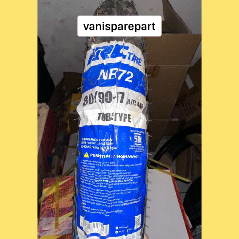 BAN LUAR 80/90-17 IRC TUBE TYPE