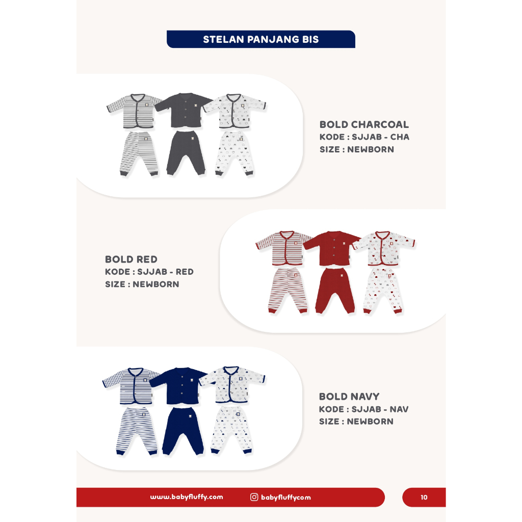 Grosir Baju Bayi Fluffy Seri Bold Newborn 3 Setel Setelan Panjang Neci Dan Bis Sni