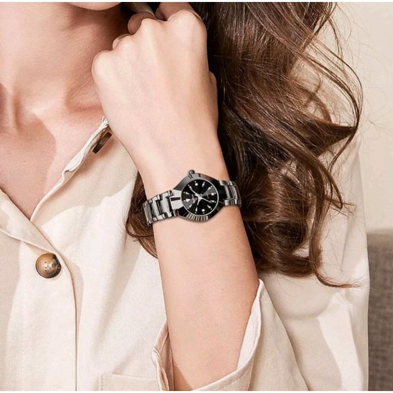 AEKYO Jam Tangan Wanita Original Berlian Anti Air Analog Bisnis Kuarsa Jam Tangan Cewek