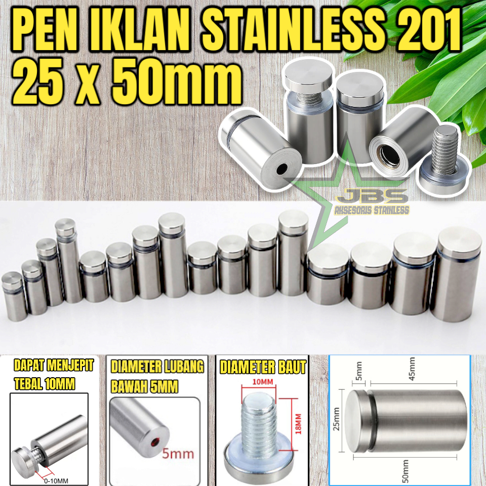 Pen/Paku iklan 25x50mm (1"5cm) PREMIUM