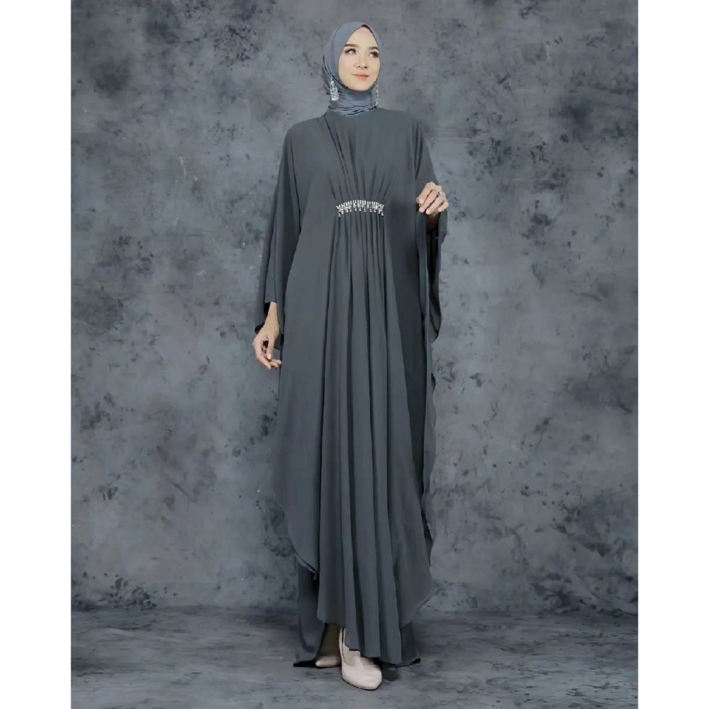 [RBT-1] Daniela Kaftan Polos Kondangan Mewah Elegan Bahan Jatuh Ceruty Babydoll Full Double Puring A