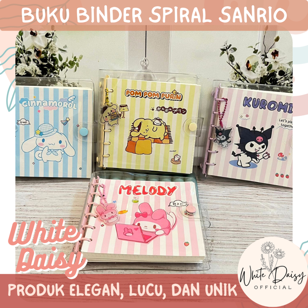 

Buku binder spiral anak ukuran 10 x 10 cm melody lucu kuromi imut