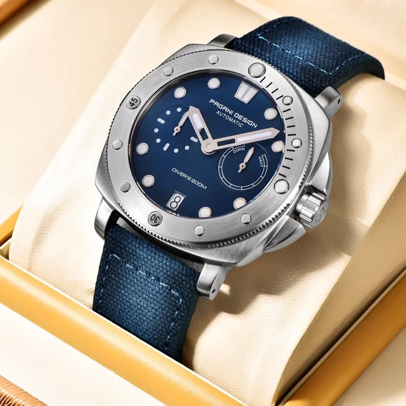 Pagani Design PD1767 Marina Power Reserve Indicator Automatic Jeans Denim