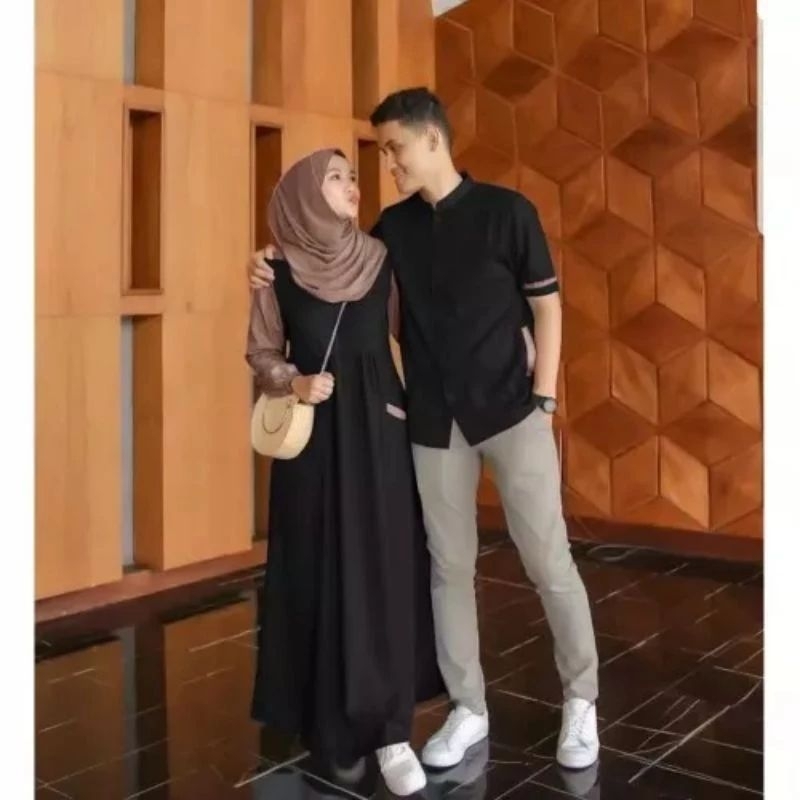 shaima shafa hijab - Couple Farel Couple SET Gamis wanita Pasangan