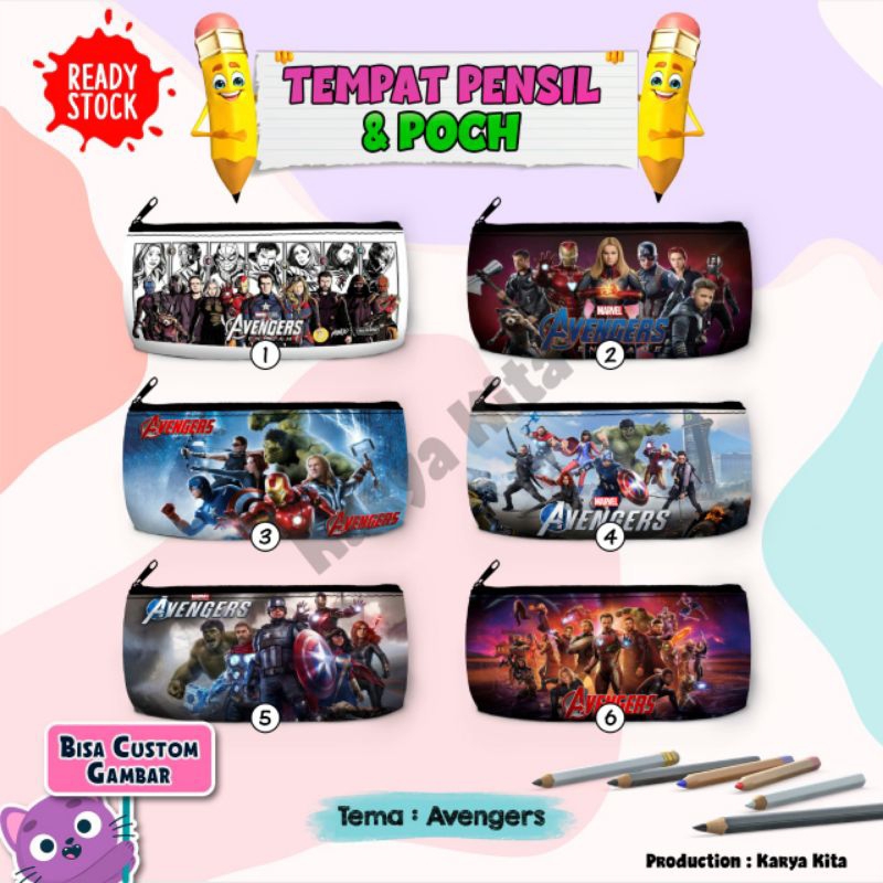 

PENCIL CASE/TEMPAT PENCIL/MOTIF KARAKTER AVENGERS