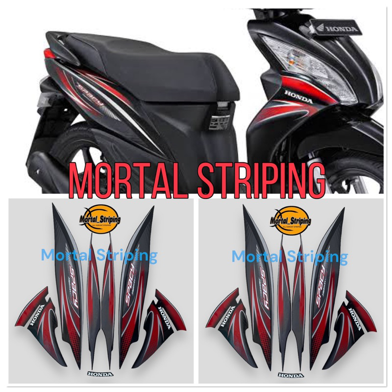 Stiker Striping Les Lis Bodi Honda Spacy Tahun 2012 Hitam