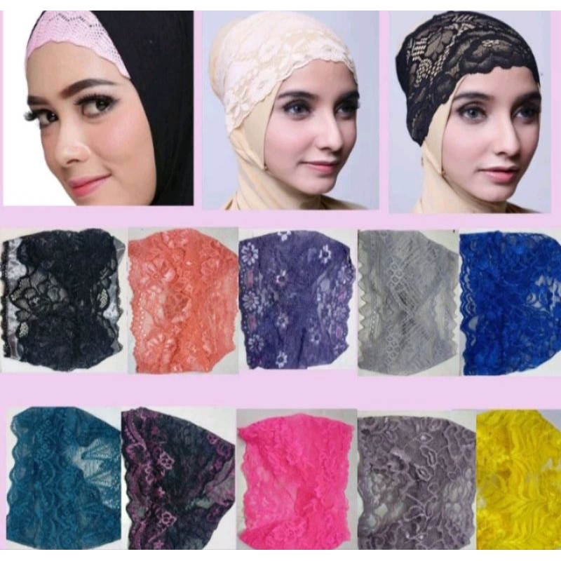 Ciput brokat / bandana brokat / ciput renda / inner renda / inner brokat /  dalaman brokat / dalaman