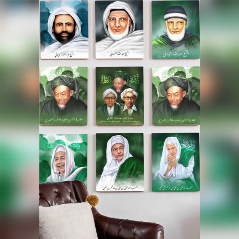 Poster Lukisan Ulama 30×40 Habaib Nusantara Indonesia Dunia NU Nahdlatul Ulama