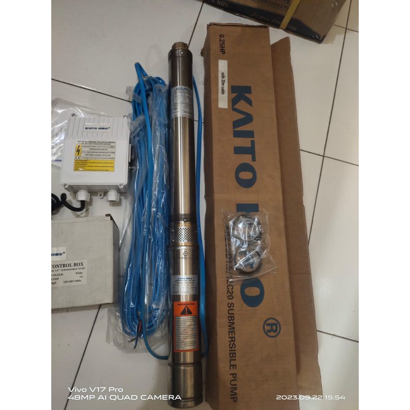 Pompa submersible kaito hiro 0,25 HP 2,5 inc kabel 20M