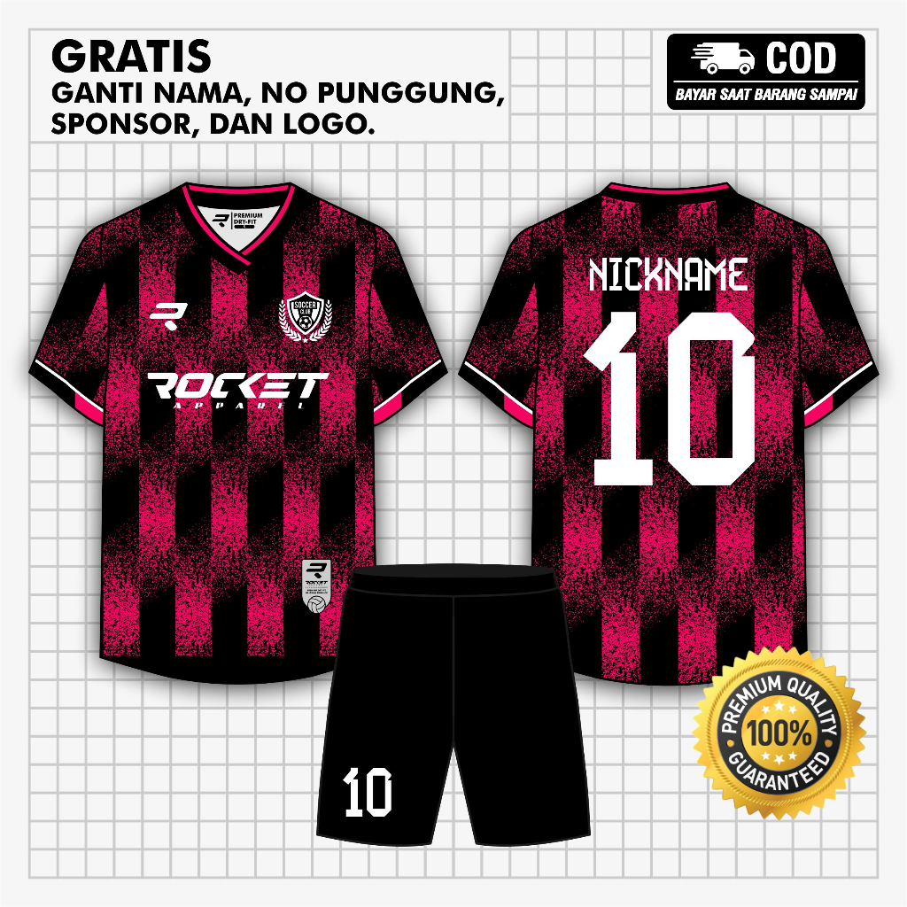 Jersey Futsal Custom Full Printing / Jersey Sepak Bola Custom Full Printing Bebas Custom Design / Je