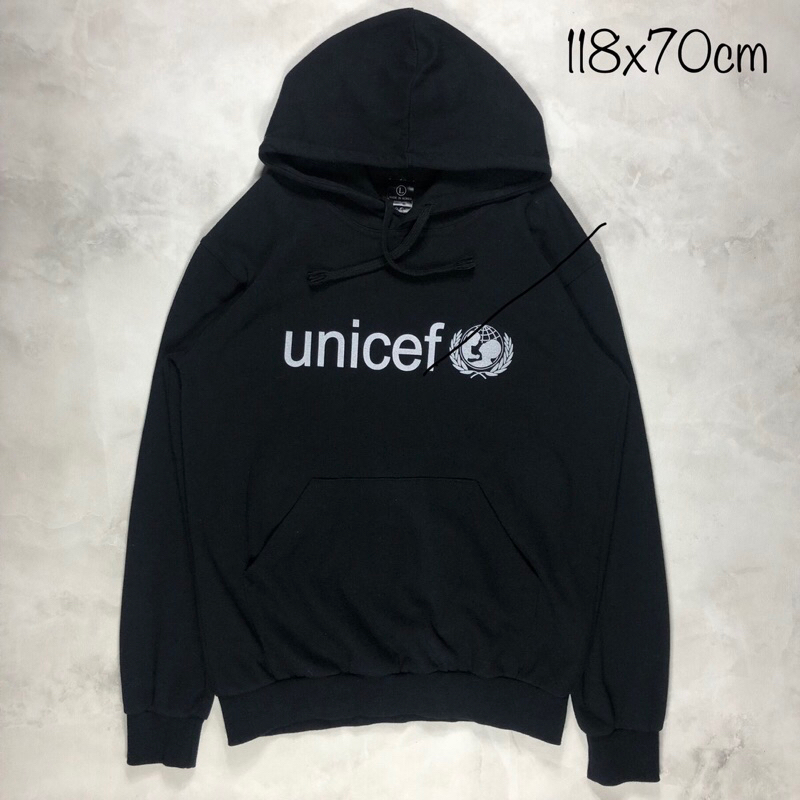 HOODIE UNICEF HITAM SECOND PREMIUM
