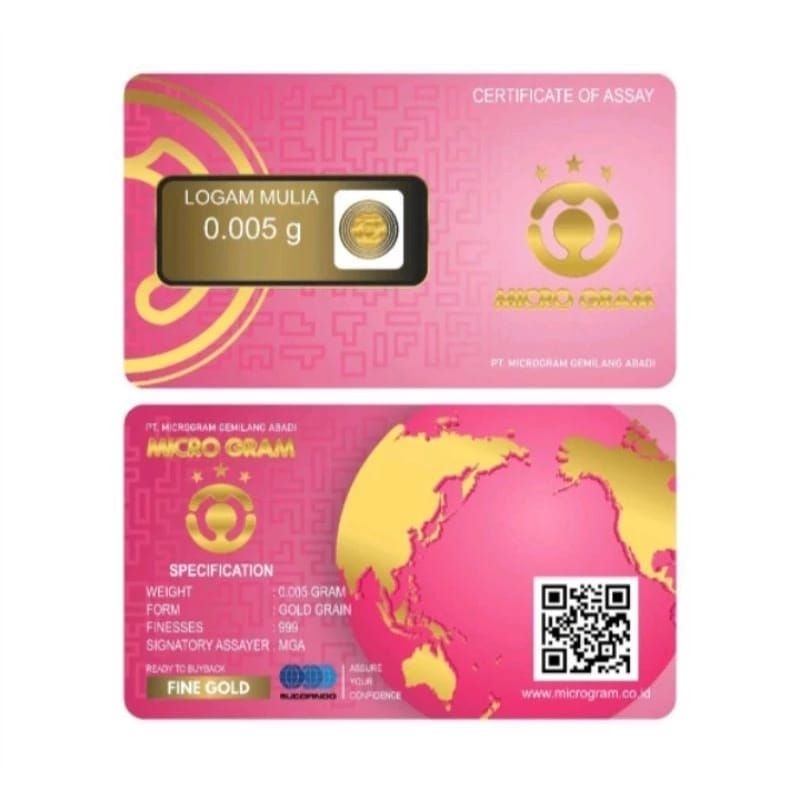 Microgram Emas Murni 24 Karat 0,005 Gram