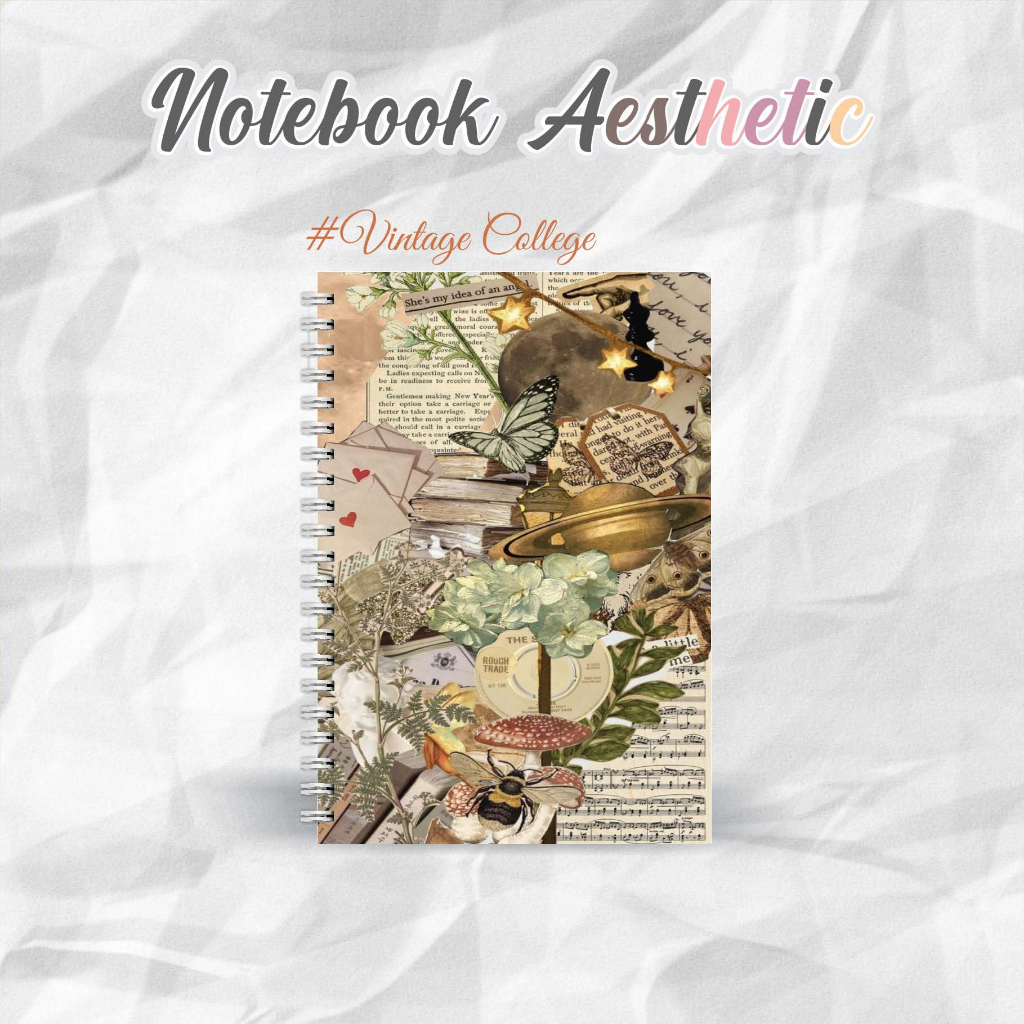 

NOTEBOOK A5 VINTAGE COLLEGE CATATAN/JURNAL BOOKPAPER GRID/KOTAK2#DOTTED/TITIK2#BLANK/POLOS
