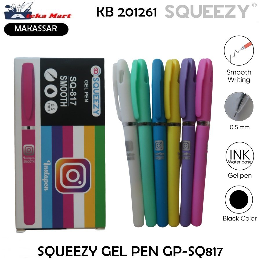 

[BOX/12PCS] SQUEEZY GEL PEN GP-SQ817 INSTA PEN