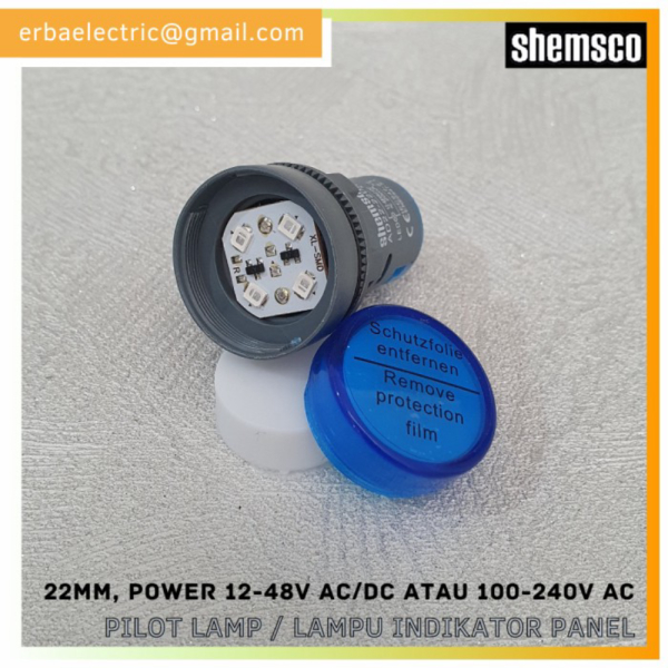 Pilot Lamp BLUE 22mm 12-48v Indicator Lamp 12v 24v 48v PLAD Diskon