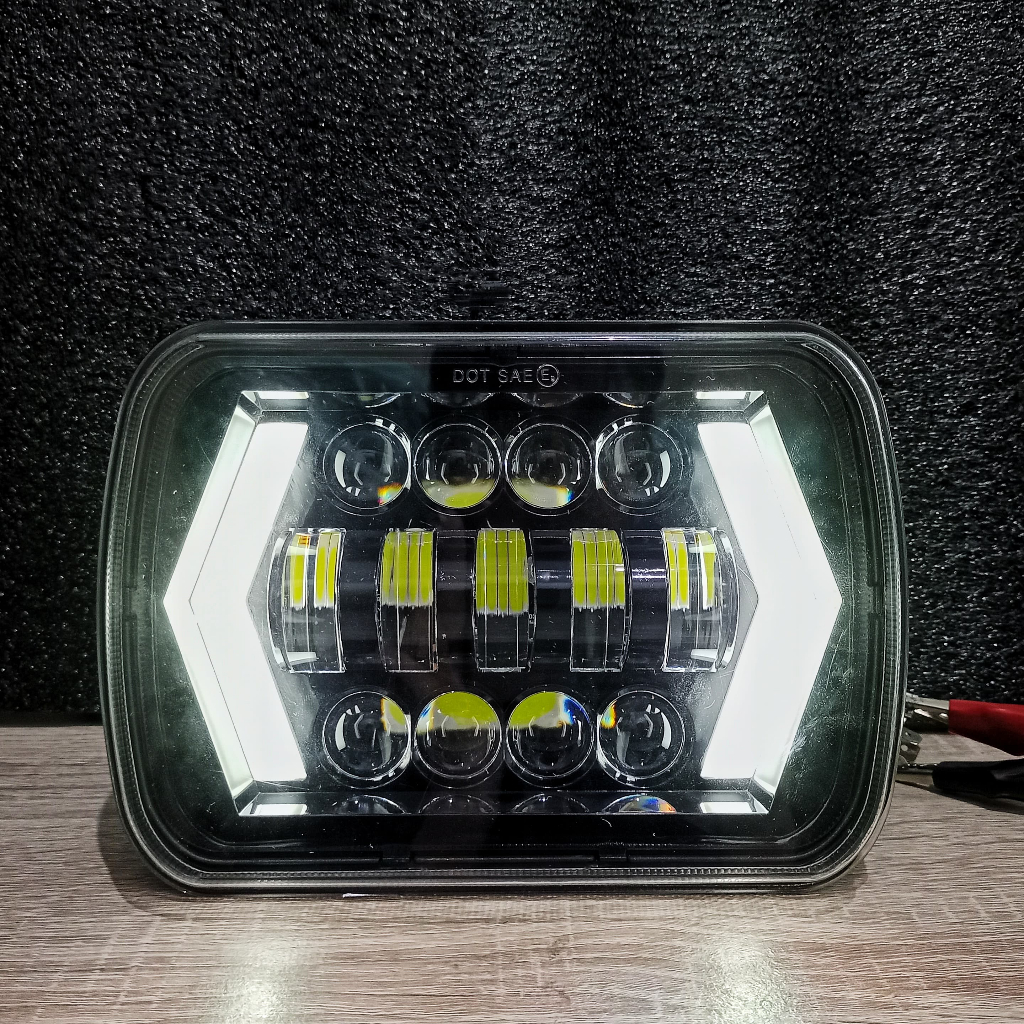 Lampu Depan Head Lamp D Maker Kotak 7inch 13LED Jeep Feroza Taft l300 Kijang Katana Carry 90watt