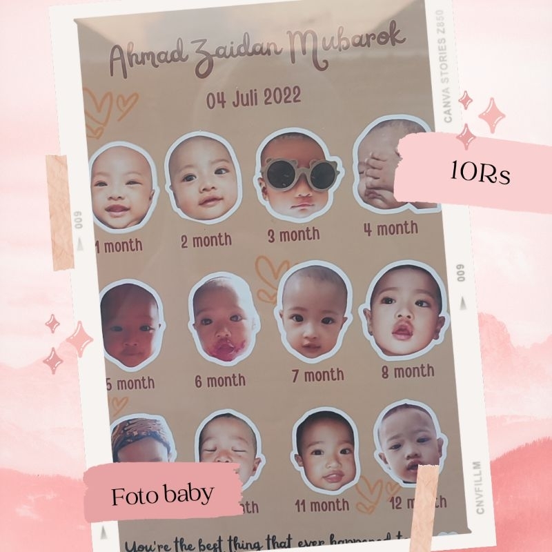 frame foto baby, figura foto bayi