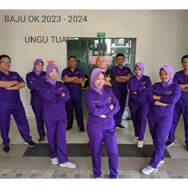 Baju Ok lilac ungu muda - ungu tua 2023-2024 / Baju OKA / Baju Jaga Kerah V Lengan PANJANG,  READY S