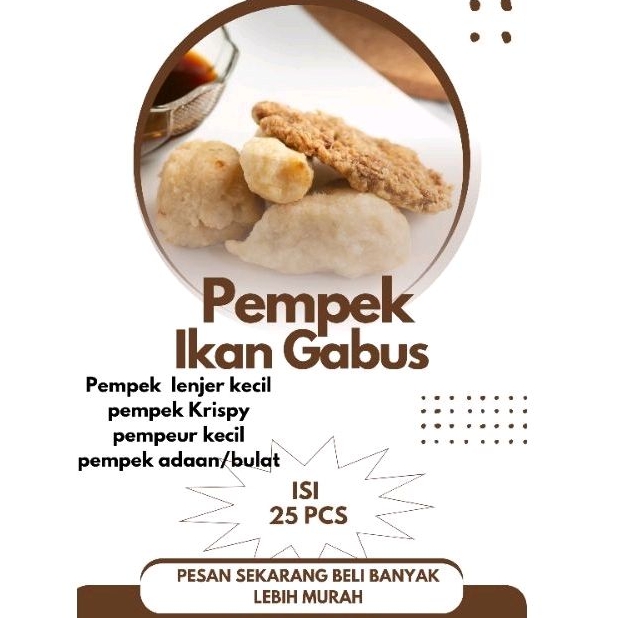 

pempek ikan gabus isi 25pcs