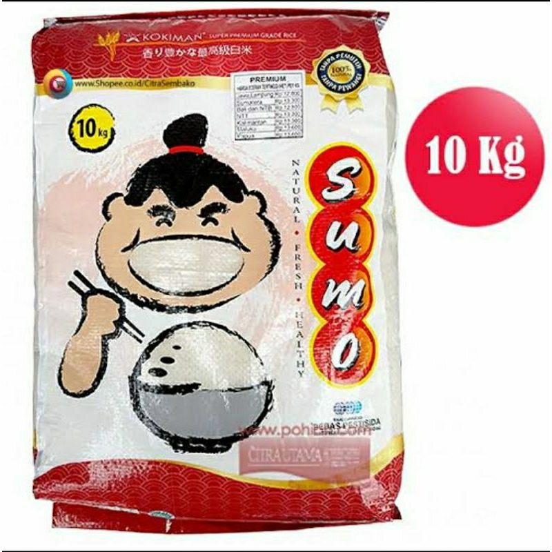 

Beras Premium SUMO FORTIFIKASI Kemasan MERAH 10Kg