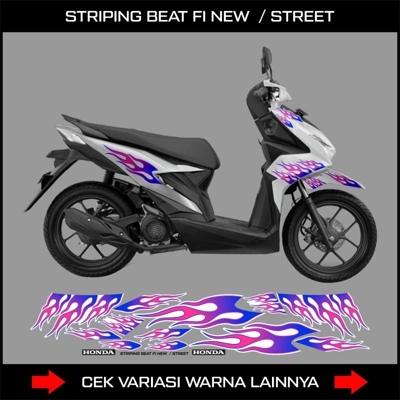 Stiker Api Beat Fi New 2020 2021 2022 2023 / Striping Honda Beat Deluxe / Stiker Beat fi New Street 