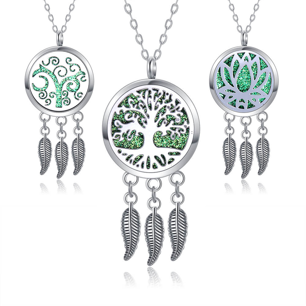 kalung diffuser Feather / parfum aromaterapi / aksesoris essential oil