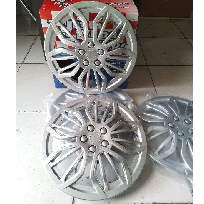 WELDOP DOP RODA RING 14 SILVER PLASTIK/ABS 1 SET (4 PCS)