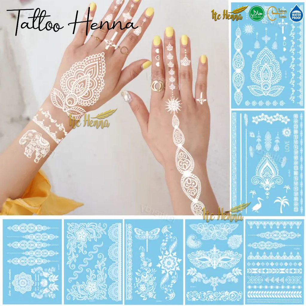 Tattoo Henna Putih White Instan Henna Pengantin Henna Tato Henna Stiker Temporer